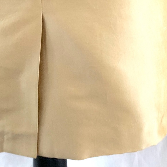 Ann Taylor Embroidered Gold Silk Skirt Size 14P - Picture 4 of 6